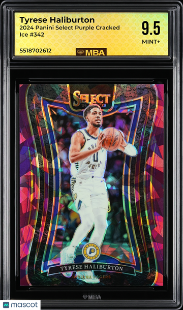 2024 Panini Select Tyrese Haliburton #342 Purple Cracked Ice /99 MBA 9.5