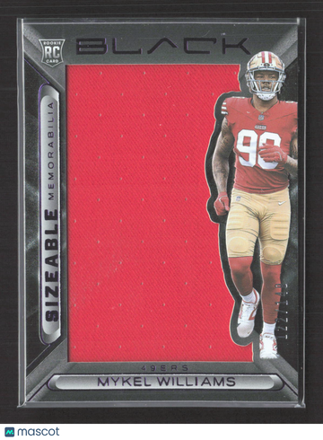2025 Panini Black Football Sizeable Memorabilia RC Mykel Williams SIZ-MWS San Francisco 49ers