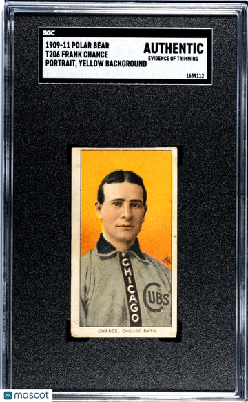 1909 Polar Bear (T206) Frank Chance Portrait, Yellow Background SGC A