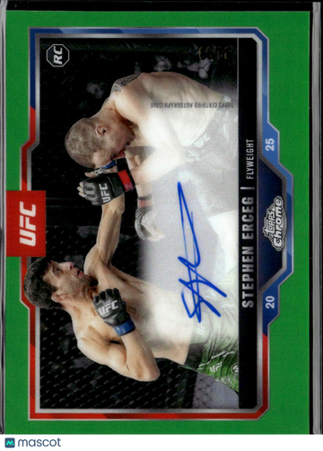 Stephen Erceg 2025 Topps Chrome UFC RC Auto Green