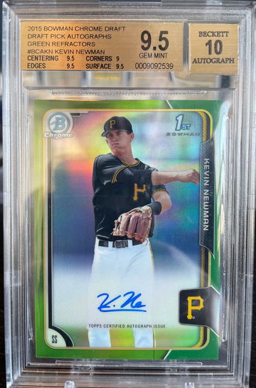 Kevin Newman Bowman Chrome Auto 2015 Green /99 BGS 9.5