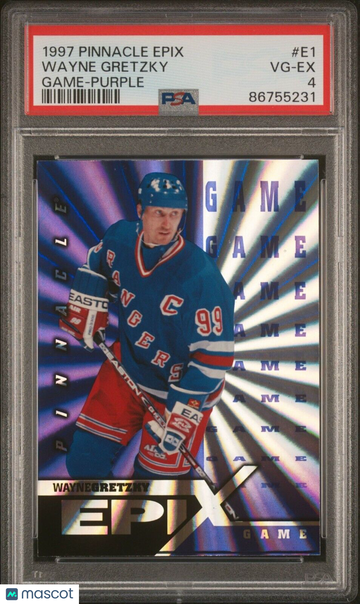 1997 Pinnacle Epix Wayne Gretzky #E1 GAME PURPLE PSA 4 VG-EX
