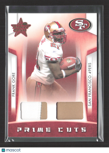2008 Donruss Playoff Rookies & Stars Prime Cuts Frank Gore #PC-12 /25 Game-Worn Jersey