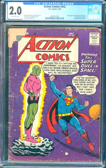 Action Comics #242 (1958) CGC 2.0 - 1st & origin of Brainiac; 1st city of Kandor
