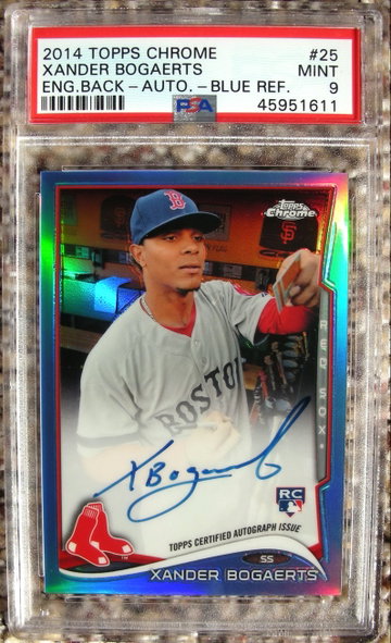 Xander Bogaerts 2014 Topps Chrome Blue Refractor Auto PSA 9