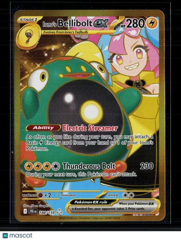 2025 Journey Together Iono's Bellibolt EX Holo Secret Rare SAR #188/159