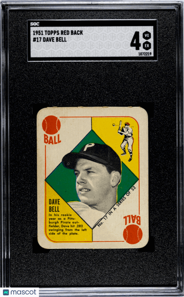 1951 Topps Red Back Dave Bell #17 SGC 4