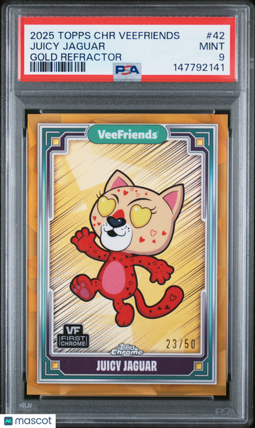 2025 Topps Chrome Veefriends Juicy Jaguar #42 Gold Refractor PSA 9