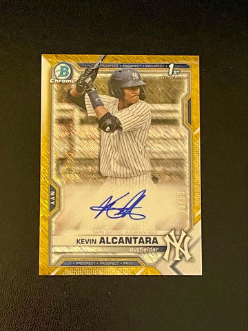 2021 Bowman Chrome Kevin Alcantara Auto Gold Shimmer #/50 