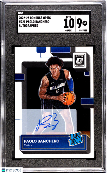 2022 Donruss Optic Paolo Banchero #221 Autograph SGC 9 Auto 10