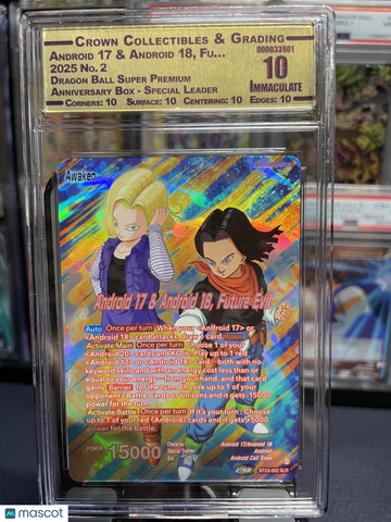 2021 Bandai Dragon Ball Super Premium Anniversary Special Leader Android 17 Android 18 Holofoil CROWN 10
