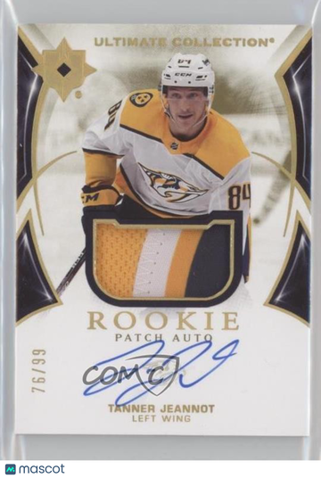 2021-22 Upper Deck Ultimate Collection Tanner Jeannot #163 Auto Patch 76/99 Parallel/Variety Rookie Base Set Memorabilia