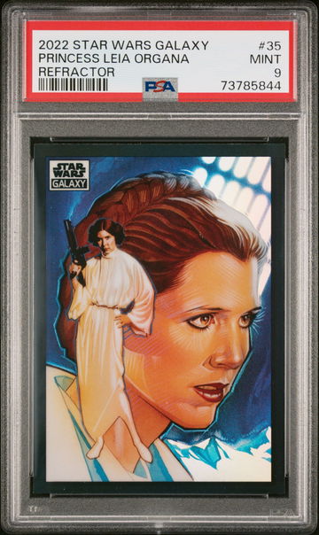 2022 STAR PRINCESS LEIA ORGANA TOPPS CHROME WARS GALAXY REFRACTOR #35 PSA 9