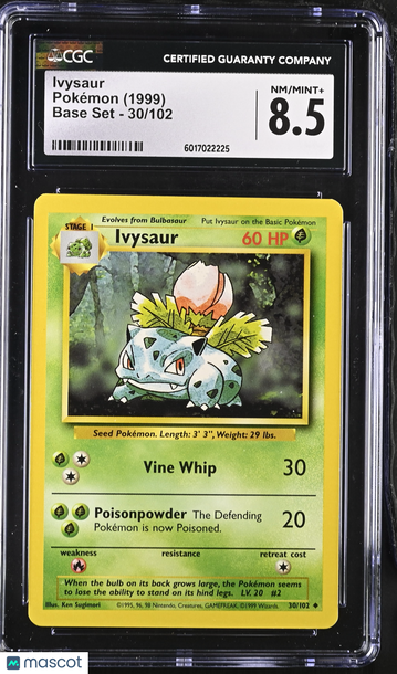 1999 Pokemon Base Set Ivysaur 30/102 CGC 8.5 #30/102