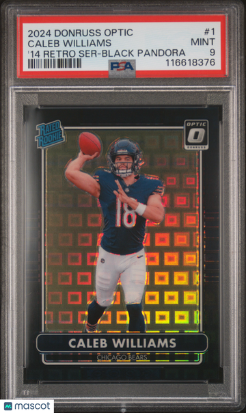 2024 Panini Donruss Optic 2014 Retro Series Caleb Williams #1 '14 Black Pandora PSA 9