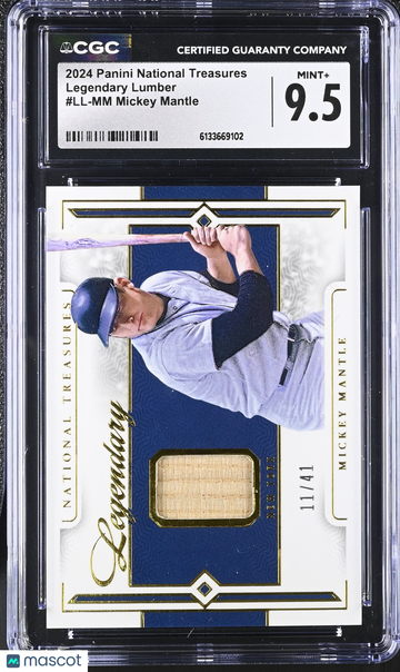 2024 Panini National Treasures Mickey Mantle #LL-MM /41 Legendary Lumber CGC 9.5