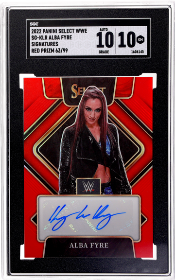 2022 Panini Select Wwe #SG-KLR Alba Fyre Sigs. Red Prizm 63 SGC 10