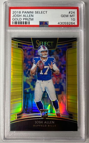 2018 Select Josh Allen Gold Prizm PSA 10