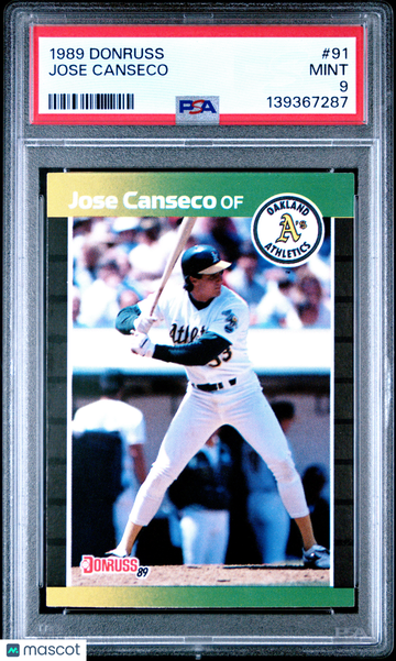 1989 Donruss Jose Canseco #91 PSA 9
