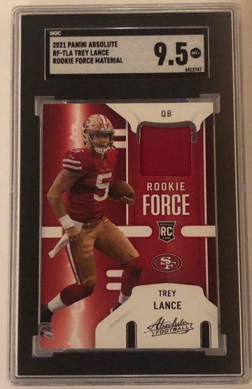 2021 Panini Absolute Trey Lance Rookie Force Material #RF-TLA  SGC 9.5