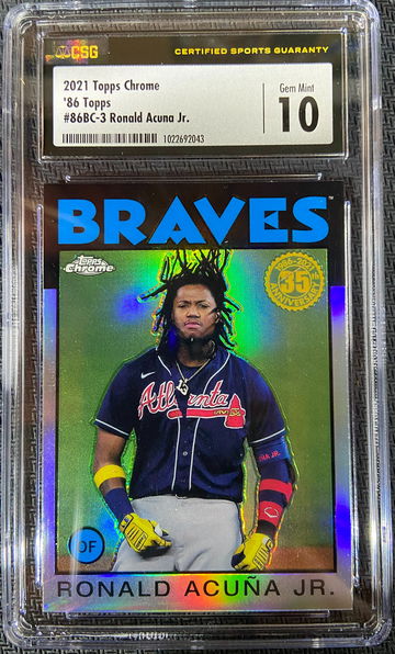 2021 Topps Chrome '86 Topps Ronald Acuna Jr. CSG 10 GEM MINT LOW POP!