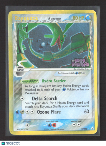 2006 EX Holon Phantoms Rayquaza Holo Rare #16/110