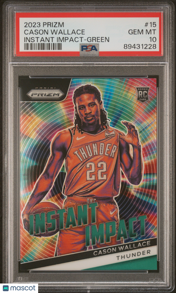 Cason Wallace 2023 Panini Prizm Instant Impact Green PSA 10