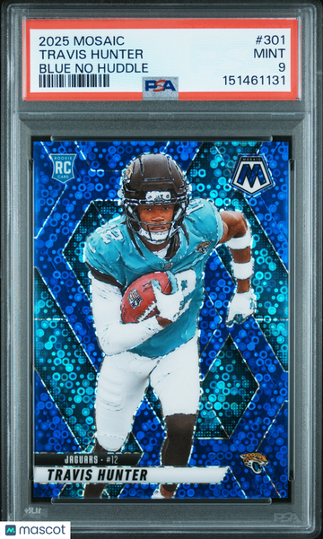 2025 Panini Mosaic Travis Hunter #301 Blue No Huddle PSA 9