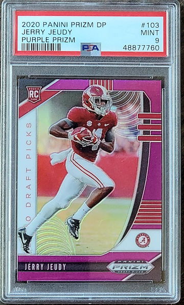 2020 SP JERRY JEUDY Panini PURPLE PRIZM Draft Picks PSA 9 POP 6 Rookie RC #103