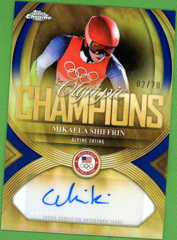 2026 Topps Chrome OC-MS Mikaela Shiffrin Olympic Champions /20 VG United States Olympic Team Auto