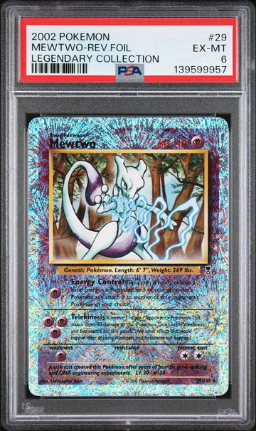 2002 Pokemon Legendary Collection Reverse Holo Mewtwo #29 PSA 6