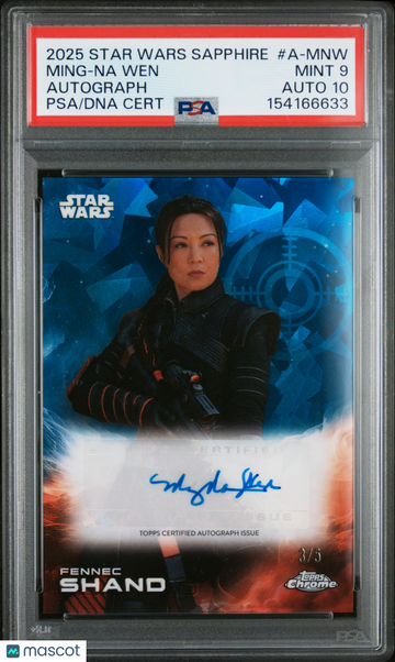 2025 Topps Chrome Sapphire Edition Star Wars Ming-Na Wen as Fennec Shand #A-MNW PSA 9