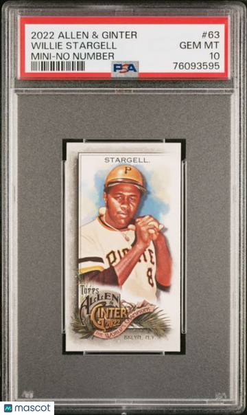 2022 Topps Allen & Ginter Willie Stargell #63 Mini No Number PSA 10