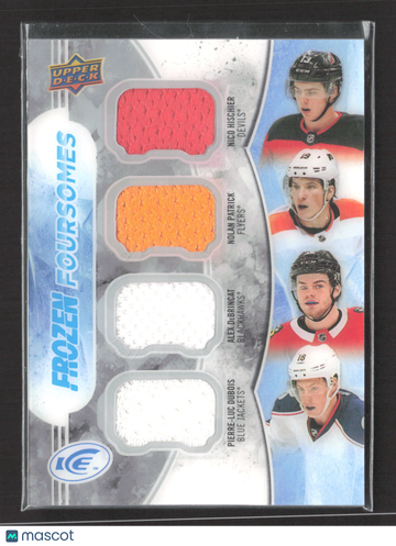 2018 Upper Deck Ice Frozen Foursomes Alex DeBrincat Pierre-Luc Dubois Nolan Patrick Nico Hischier #F4-RC2 Jersey Patch