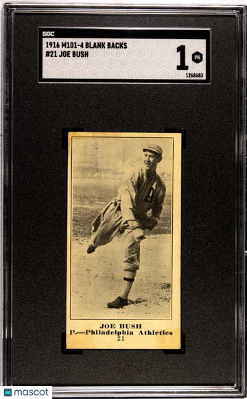 1916 M101-4 Blank Backs Joe Bush SGC 1