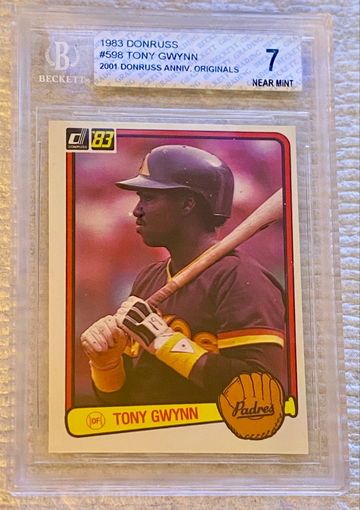 1983 Donruss Tony Gwynn #598 Rookie 2001 Anniversary Originals BGS 7 Near Mint