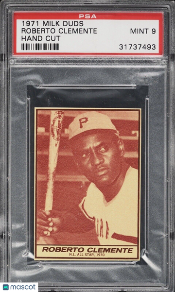 POP 13 No 10s PSA 9 Roberto Clemente 1971 Milk Duds Vintage Promo Hand Cut RARE!