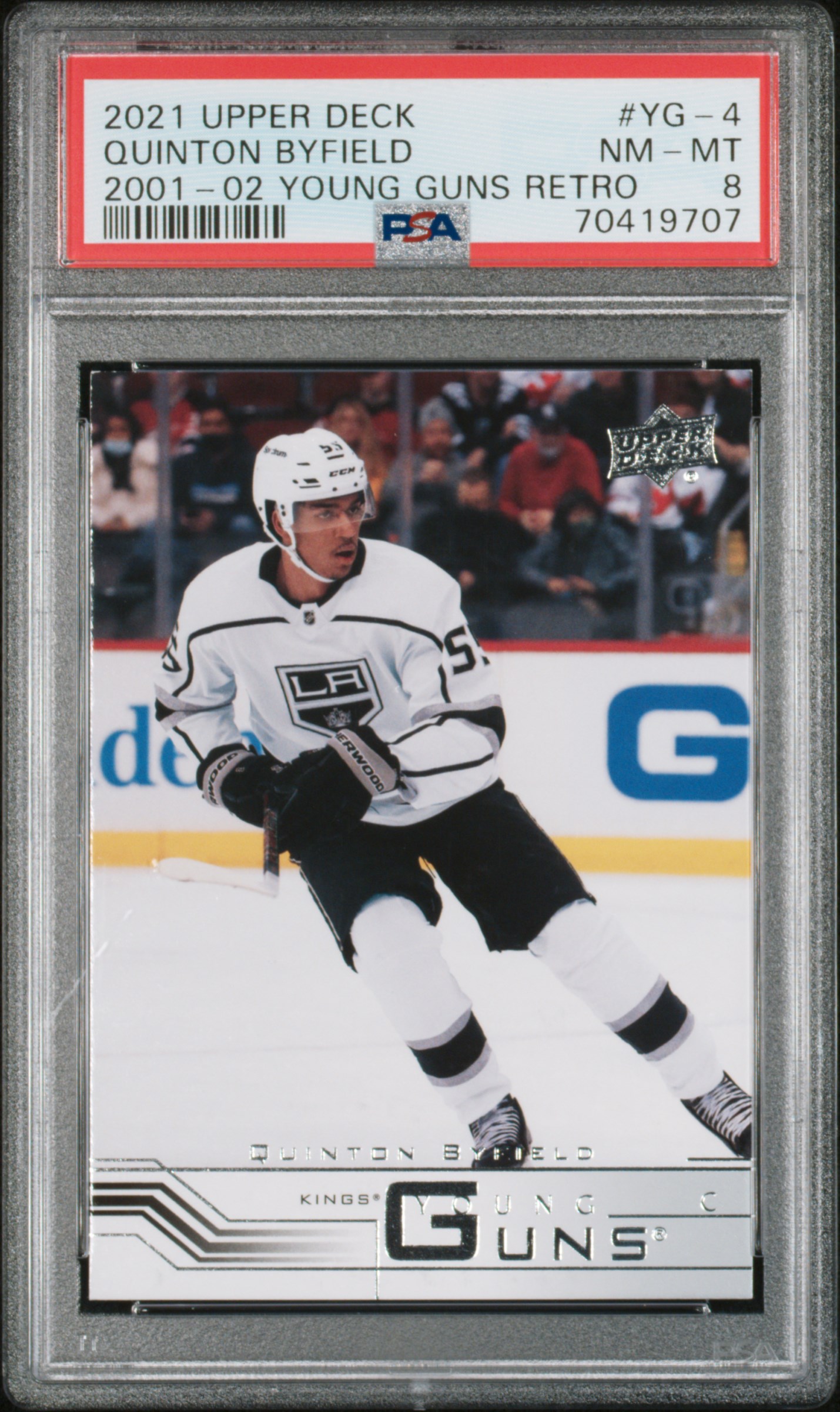 2021 Upper Deck 2001-02 Young Guns Retro Quinton Byfield  PSA 8