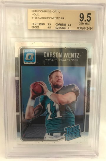 2016 Carson Wentz Donruss Optic HOLO Rated rookie RC BGS 9.5