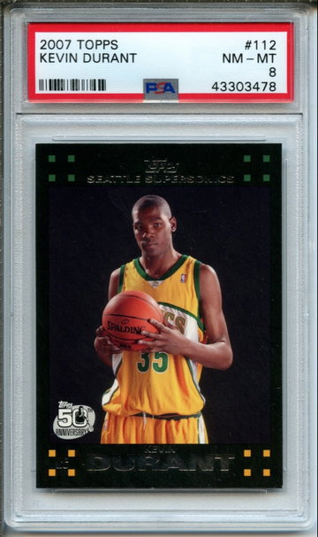 2007 Topps Kevin Durant #112 PSA NM-MT 8