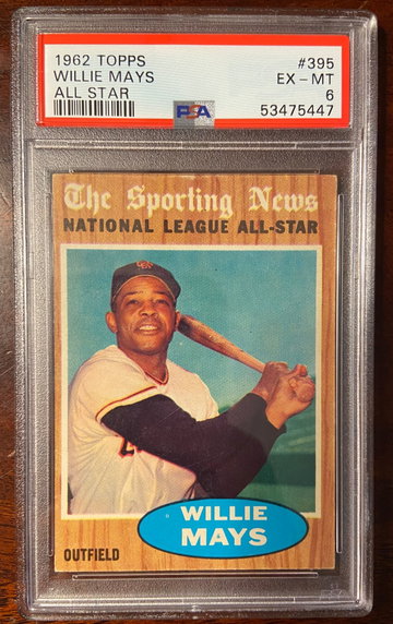 1962 Topps Willie Mays All Star PSA 6 Freshly Graded