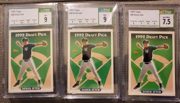 1993 Topps Derek Jeter #98 Lot CSG 9 ×2 + CSG 7.5
