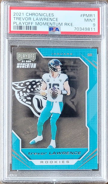 2021 TREVOR LAWRENCE Panini Clear Vision Playoff Momentum Rookie PSA 9 #PMR1