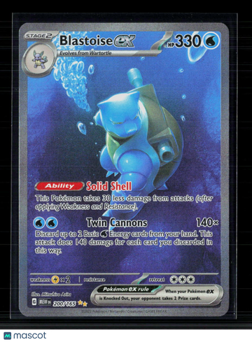 2023 Scarlet & Violet 151 Blastoise EX Holo Secret Rare SAR #200/165