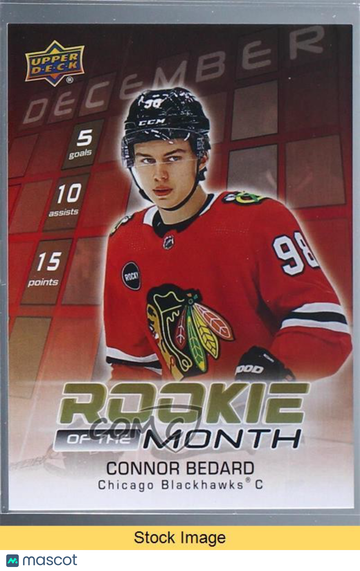 2023-24 Upper Deck Game Dated Moments - Rookie of the Month - Ach Connor Bedard #R-3 Achievement Rookie