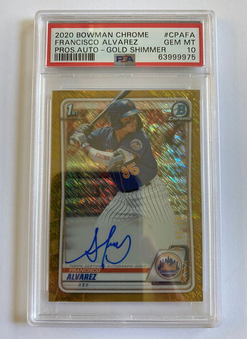 2020 Bowman Chrome Francisco Alvarez Gold Shimmer Auto PSA 10
