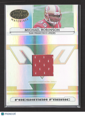2006 Leaf Certified Materials Freshman Fabric Michael Robinson #212 Authentic Event-Worn Jersey