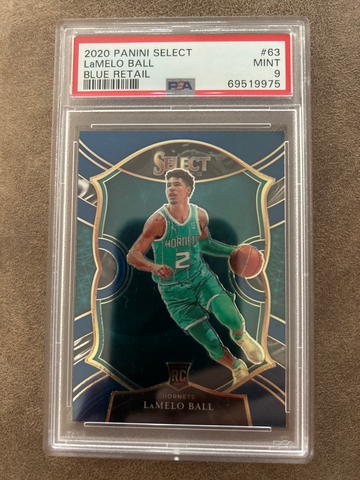 2020 Panini Select Blue Retail #63 Lamelo Ball RC PSA 9