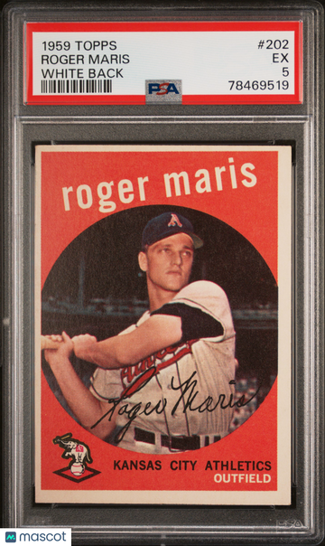 1959 Topps Roger Maris #202 White Back PSA 5
