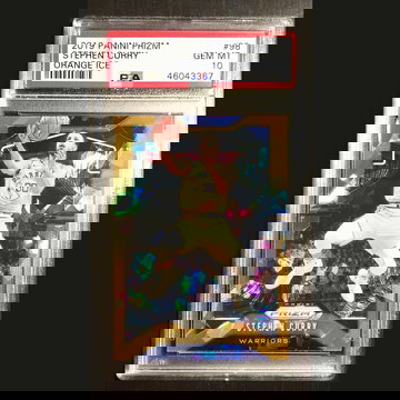 STEPHEN CURRY 2019-20 PANINI PRIZM ORANGE ICE PSA 10 - POP 14